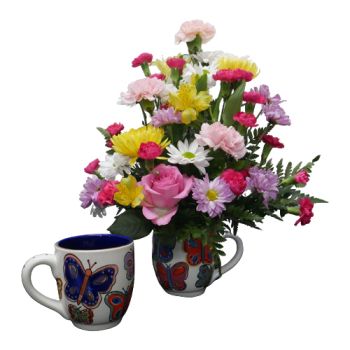 Butterfly Glory Haus Mug With Flowers