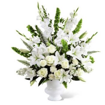 Classic White Funeral Flowers 