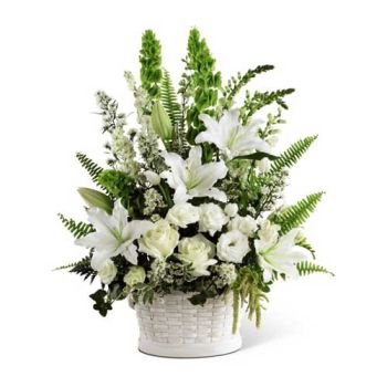 From the Garden White and Green Funeral Flowers 