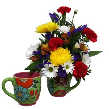 Green Floral Glory Haus Mug With Flowers