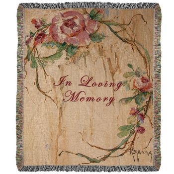 In Loving Memory Rose Tapestry Throw