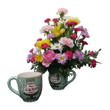 Mint Cake Glory Haus Mug With Flowers