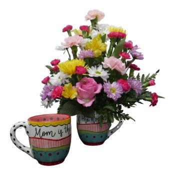 Mom Heart Of The Home Glory Haus Mug With Flowers