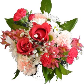 Pink Splash Wrapped Flower Bouquet