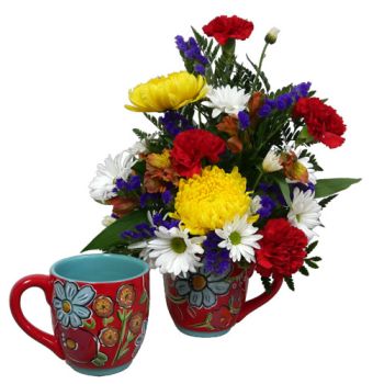 Red Floral Glory Haus Mug With Flowers