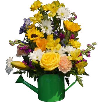 Springtime Watering Can Floral Bouquet