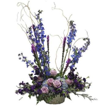 Funeral Tribute Striking Blues and Purples 