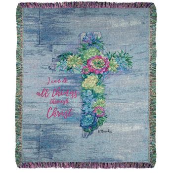 Succulent Cross Sympathy Throw