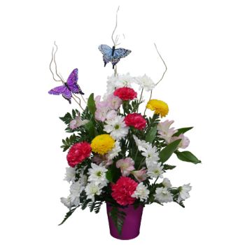 fresh flowers touch of butterflies