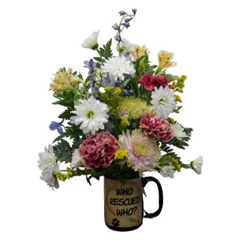 Who Rescued Who Coffee Mug With Flowers