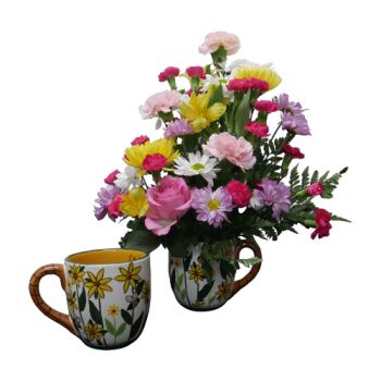 Yellow Wildflower Glory Haus Mug With Flowers